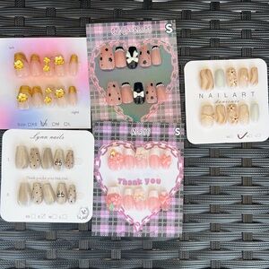 Press on Nail Bundle Size Small Floral Spring Coquette Nails